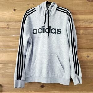 Adidas‎ gray three strip hoodie mens size M